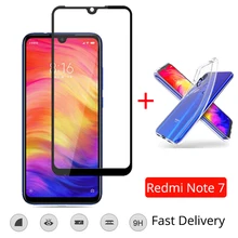 2019 מכירה לוהטת Redmi הערה 7 מקרה עם מזג זכוכית מסך מגן Xiaomi Redmi הערה 7 פרו זכוכית מלא כיסוי Redmi הערה 7 זכוכית(China)