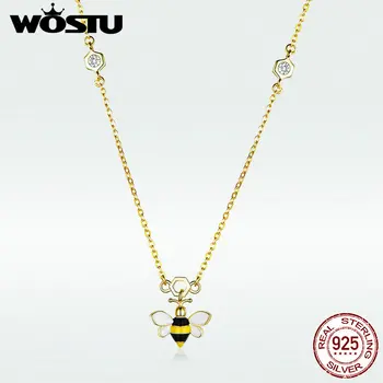 WOSTU High Quality Sterling 925 Jewelry Necklace Golden Little Bee CZ PenBNnt Necklace For Women Making Jewelry Gift BNN050
WOSTU High Quality Sterling 925 Jewelry Necklace Golden Little Bee CZ PenBNnt Necklace For Women Making Jewelry Gift BNN050