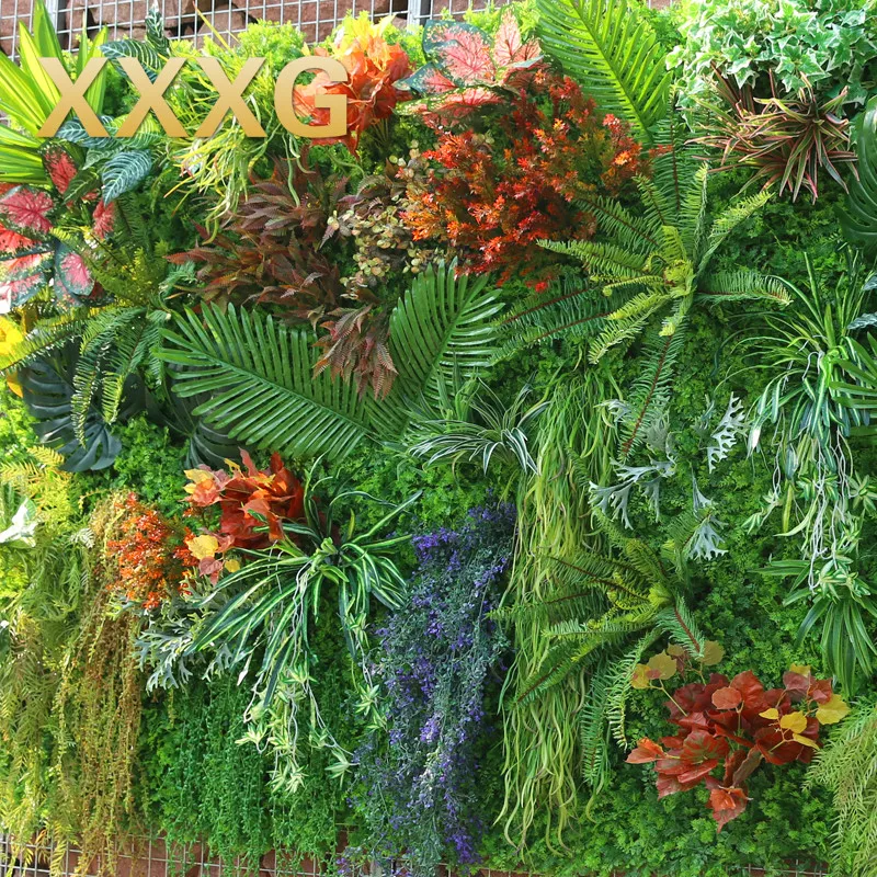 Image of plant wall greening wall decorative balcony turf grass carpet simulation plants green plant background wall