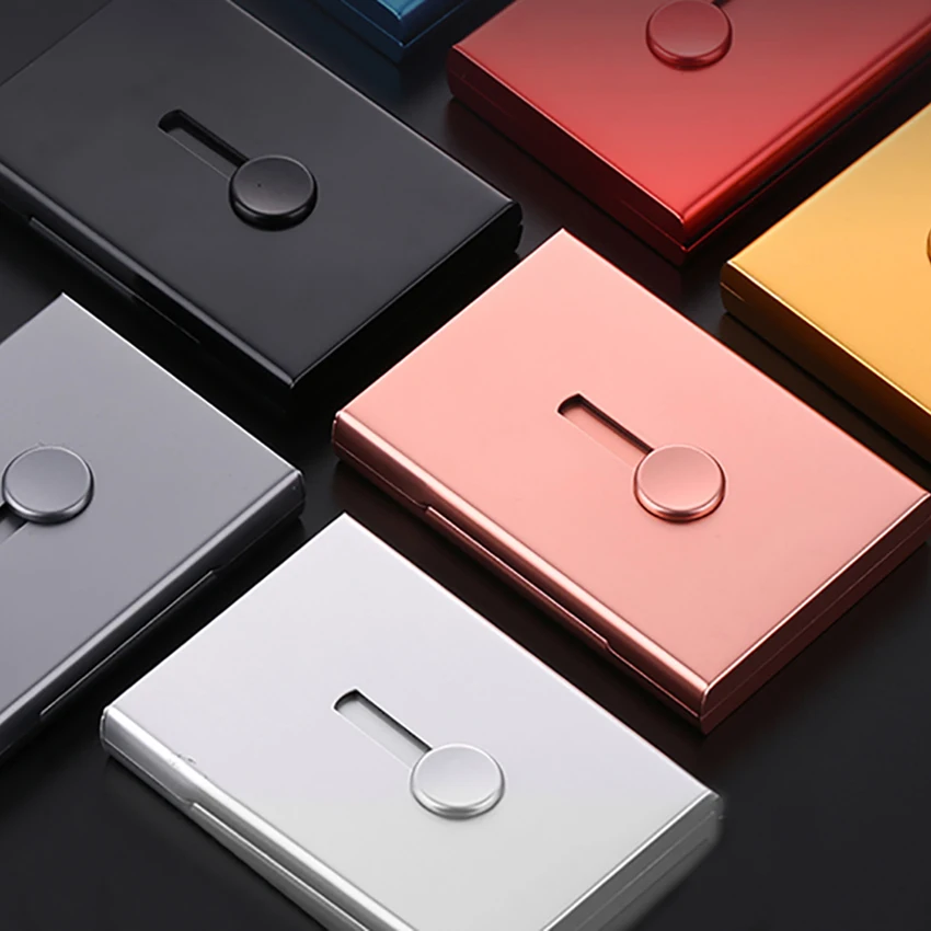 Metal card box business men automatic business card holder container creative push style women's cardcase Name card box
Metal card box business men automatic business card holder container creative push style women's cardcase Name card box