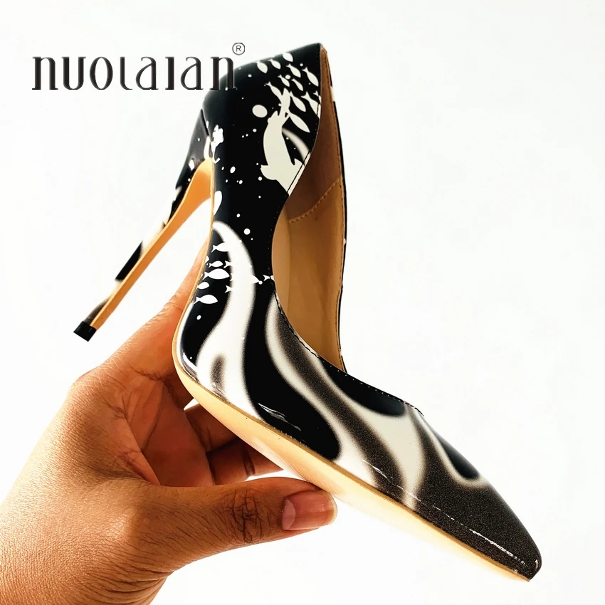 

Brand Woman Shoes Patent Leather Women Sexy Stiletto 8/10/12CM High Heels Ladies Fashion Pointed Toe Pumps Party Dress Shoes