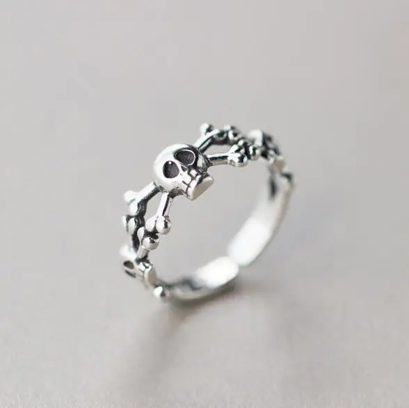 Steampunk Skull 925 Sterling Silver Open Rings For Women Personality Prevent Allergy Sterling-silver-jewelry VRS2017
Steampunk Skull 925 Sterling Silver Open Rings For Women Personality Prevent Allergy Sterling-silver-jewelry VRS2017