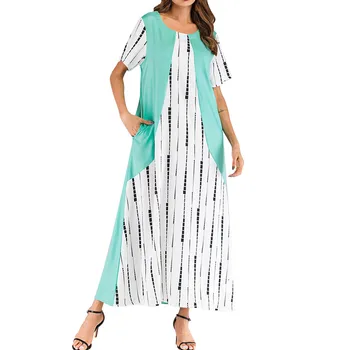 Dubai kaftan Dress Muslim Party Abaya Fashion Women O-Neck Short Sleeve Color Block Two Pockets Muslim Long DressY57
Dubai kaftan Dress Muslim Party Abaya Fashion Women O-Neck Short Sleeve Color Block Two Pockets Muslim Long DressY57