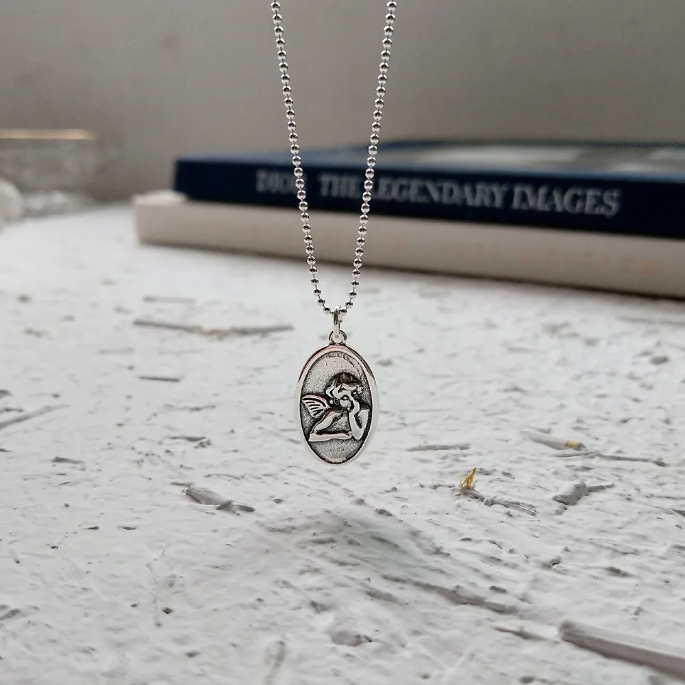 S925 sterling silver necklace fashion retro guardian angel baby necklace sweater chain trend simple wild female silver jewelry
S925 sterling silver necklace fashion retro guardian angel baby necklace sweater chain trend simple wild female silver jewelry