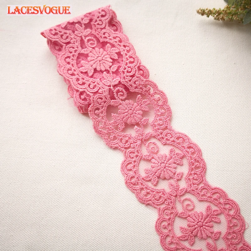 Mesh embroidered lace trim 3yards 6.5cm Pink Sweet Cordate Lace ribbon Patchwork Clothing accessories lace fabric LAVO332
Mesh embroidered lace trim 3yards 6.5cm Pink Sweet Cordate Lace ribbon Patchwork Clothing accessories lace fabric LAVO332