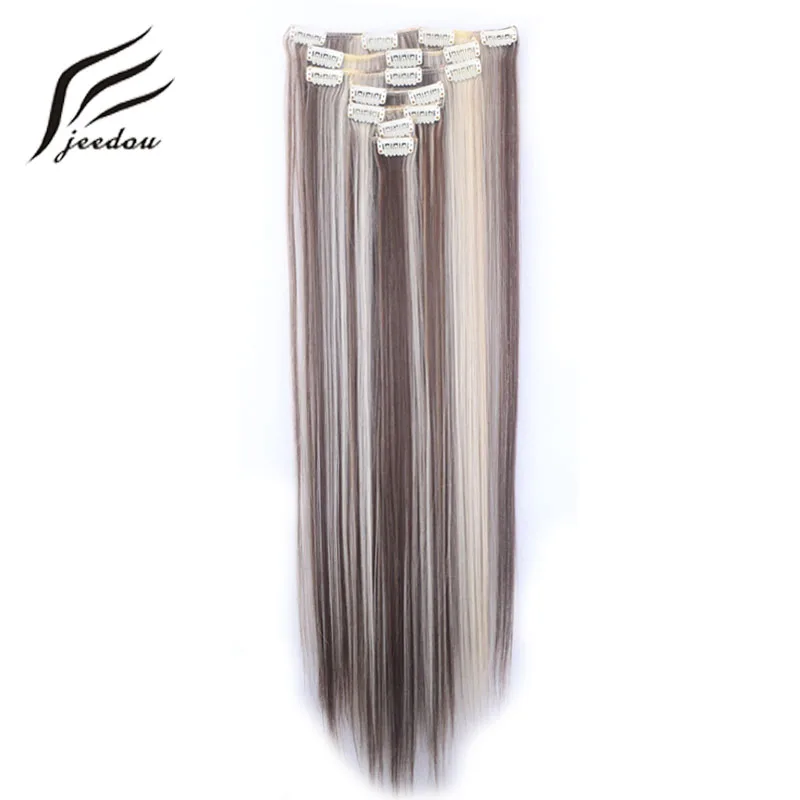 jeedou 12Pcs/set 130g Straight Hair Clip In Hair Extensions 22" 55cm Real Natural Black Brown Synthetic Hairpieces
jeedou 12Pcs/set 130g Straight Hair Clip In Hair Extensions 22" 55cm Real Natural Black Brown Synthetic Hairpieces