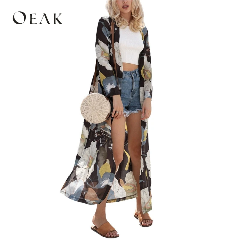 Oeak 2019 Summer Women's Long Sleeve Printed Sun Protection Clothing Chiffon Cardigan Clothing Cover up Beachwear Blouse Tops
Oeak 2019 Summer Women's Long Sleeve Printed Sun Protection Clothing Chiffon Cardigan Clothing Cover up Beachwear Blouse Tops