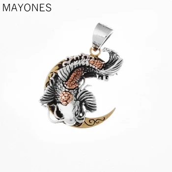 MAYONES Thai Silver Moon And Cute Fish Pendant For Blessing Brimful Happiness Pure 925 Silver Jewelry Best Gift Talisman Amulet
MAYONES Thai Silver Moon And Cute Fish Pendant For Blessing Brimful Happiness Pure 925 Silver Jewelry Best Gift Talisman Amulet