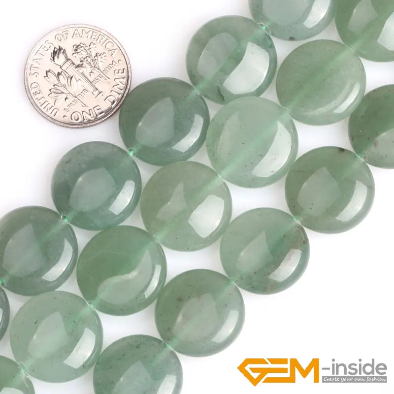Natural 15mm Coin Shape Green Color Aventurine Loose Beads For Jewelry Making Strand 15" Wholesale GEM-inside
Natural 15mm Coin Shape Green Color Aventurine Loose Beads For Jewelry Making Strand 15" Wholesale GEM-inside