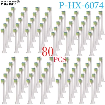 Poleet 80Pcs/Lot Electric Toothbrush Replacement Heads HX6074 P-HX-6074 For Philips Toothbrush Head Soft Bristles Oral Hygiene
Poleet 80Pcs/Lot Electric Toothbrush Replacement Heads HX6074 P-HX-6074 For Philips Toothbrush Head Soft Bristles Oral Hygiene