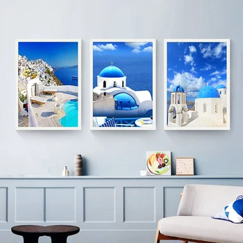 Mediterranean decorative painting living room minimalist restaurant wall paintings of the Nordic Aegean Sea landscape painting
Mediterranean decorative painting living room minimalist restaurant wall paintings of the Nordic Aegean Sea landscape painting