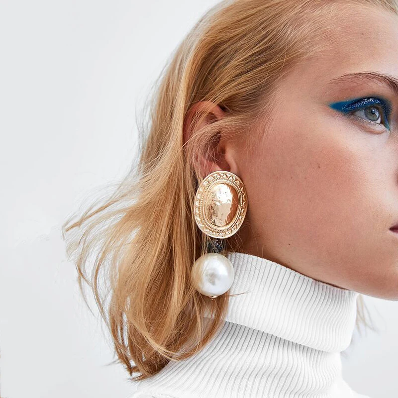 Fashion Large Drop Earring For Women Charm Simulated Big Round Pearl Colorful Geometric Gem Stone Pendant Dangle Earring Jewelry
Fashion Large Drop Earring For Women Charm Simulated Big Round Pearl Colorful Geometric Gem Stone Pendant Dangle Earring Jewelry