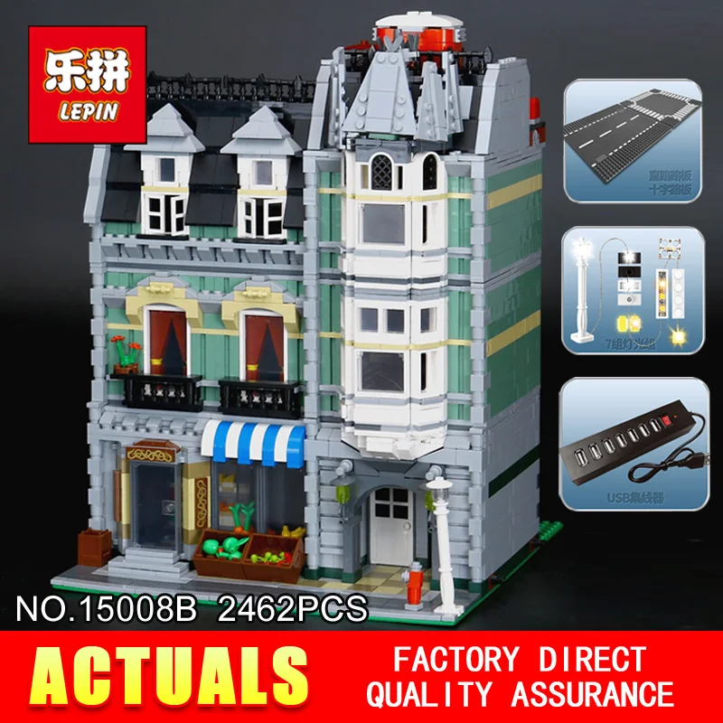Lepin 15008 2462Pcs City Street The 10185 Green Grocer Model Building Kits Blocks Bricks Assembly Toys Chritmast Gifts With Led
Lepin 15008 2462Pcs City Street The 10185 Green Grocer Model Building Kits Blocks Bricks Assembly Toys Chritmast Gifts With Led