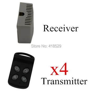 12V Wireless Remote Control Switch,4 CH RF Remote Control Switch System,315/433 MHZ 4 Transmitter And 1 Receiver SKU: 5035
12V Wireless Remote Control Switch,4 CH RF Remote Control Switch System,315/433 MHZ 4 Transmitter And 1 Receiver SKU: 5035