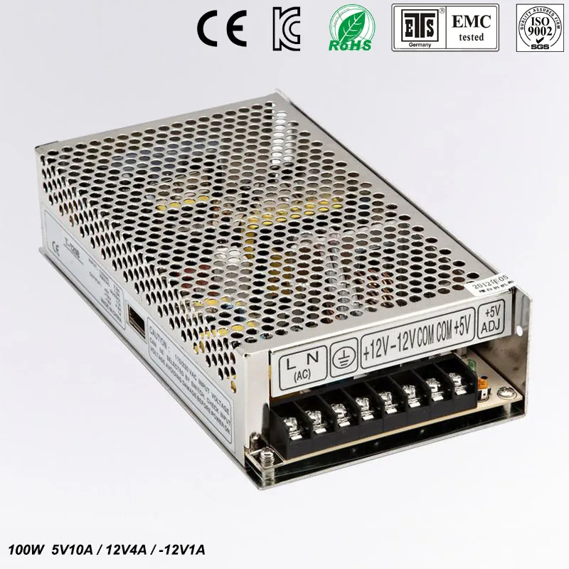 100W Triple output switching power supply 5V 12V -12V 3A 1A 0.5A power suply T-100B High quality ac dc converter
100W Triple output switching power supply 5V 12V -12V 3A 1A 0.5A power suply T-100B High quality ac dc converter