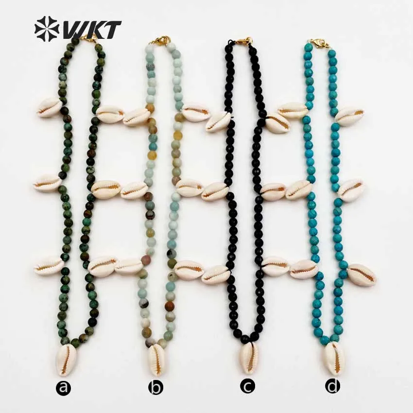WT-JN025 New design! wholesale handmade strand beads necklaces,multi style stone optional necklace with cowries shell charm
WT-JN025 New design! wholesale handmade strand beads necklaces,multi style stone optional necklace with cowries shell charm