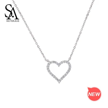 SA SILVERAGE Real 925 Sterling Silver Love Necklaces/Pendants Pave AAA Zirconia Necklaces For Women Silver 925 Necklace Collares
SA SILVERAGE Real 925 Sterling Silver Love Necklaces/Pendants Pave AAA Zirconia Necklaces For Women Silver 925 Necklace Collares