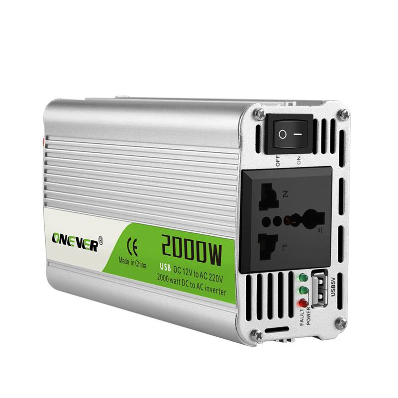 Портативный автомобильный инвертор напряжения 2000 Вт с 12 В постоянного тока на 220