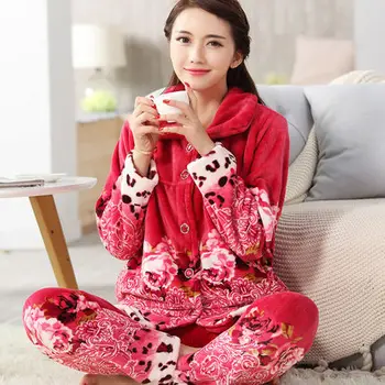 Women Pajamas suit Sleepwear fall and winter Nightgrowns Flannel Coral Fleece Long-sleeve Nightdress Ladies winter pajamas
Women Pajamas suit Sleepwear fall and winter Nightgrowns Flannel Coral Fleece Long-sleeve Nightdress Ladies winter pajamas