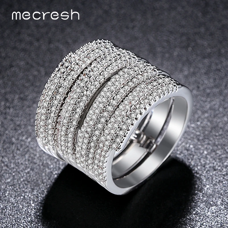Mecresh Trendy Micro AAA CZ Layer Pave Wedding Rings Silver Color 2018 New Fashion Jewelry for Women Female Anel JZ048
Mecresh Trendy Micro AAA CZ Layer Pave Wedding Rings Silver Color 2018 New Fashion Jewelry for Women Female Anel JZ048