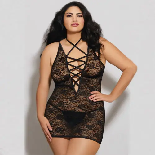 Plus Size Women's Sexy Nightderss Sleepwear 2018 New Summer Floral Lace Bandage Deep V-Neck Nightwear Babydoll Backless Dress
Plus Size Women's Sexy Nightderss Sleepwear 2018 New Summer Floral Lace Bandage Deep V-Neck Nightwear Babydoll Backless Dress