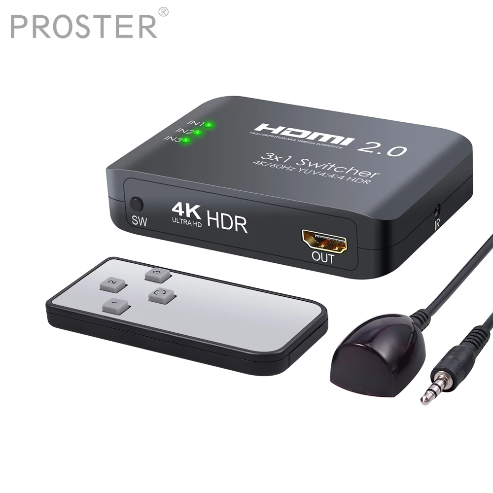 Переключатель HDMI 2 0 HDR 3 порта 4K 60 гц|Кабели HDMI| |