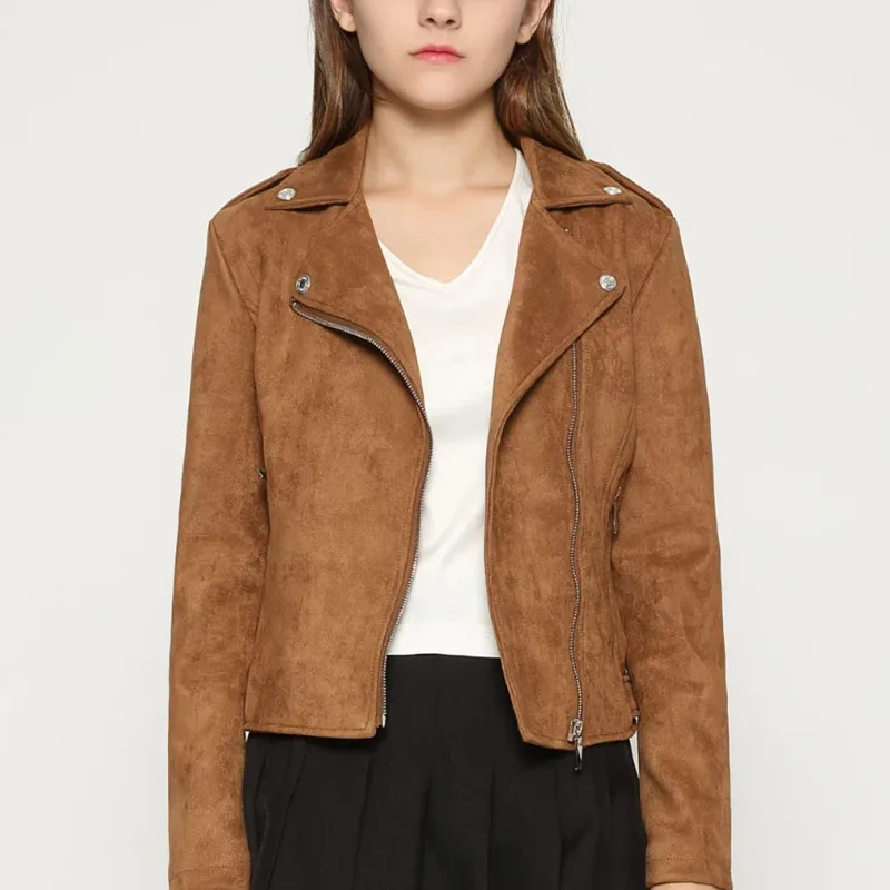 2018 Autumn Fashion Women Suede Motorcycle Jacket Slim Brown Full Lined Soft Faux Leather Coat Veste Femme Cuir Epaulet Zipper
2018 Autumn Fashion Women Suede Motorcycle Jacket Slim Brown Full Lined Soft Faux Leather Coat Veste Femme Cuir Epaulet Zipper