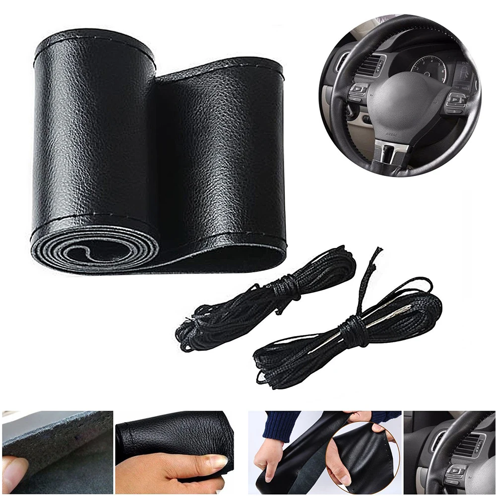 Hand-stitched DIY Car Steering Wheel Cover Universal 38cm Braid On the Steering-wheel of Car With Needle Wheel Sleeve Protector
Hand-stitched DIY Car Steering Wheel Cover Universal 38cm Braid On the Steering-wheel of Car With Needle Wheel Sleeve Protector