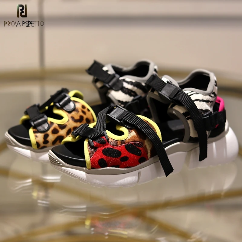 Prova Perfetto Color Matching Peep Toe Casual Sandals For Women Zebra Leopard Fashion Sandals Sneakers Thick Platform Sandals
Prova Perfetto Color Matching Peep Toe Casual Sandals For Women Zebra Leopard Fashion Sandals Sneakers Thick Platform Sandals