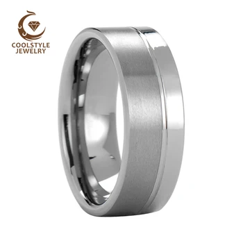 Tungsten Carbide Ring 8MM Wedding Band For Men Women Offset Line Polished & Brushed finish Comfort Fit
Tungsten Carbide Ring 8MM Wedding Band For Men Women Offset Line Polished & Brushed finish Comfort Fit