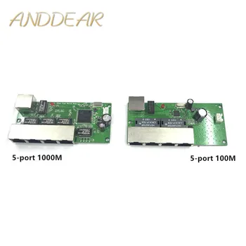 5-port Gigabit switch module is widely used in LED line 5 port 10/100/1000 m contact port mini switch module PCBA Motherboard 
5-port Gigabit switch module is widely used in LED line 5 port 10/100/1000 m contact port mini switch module PCBA Motherboard
