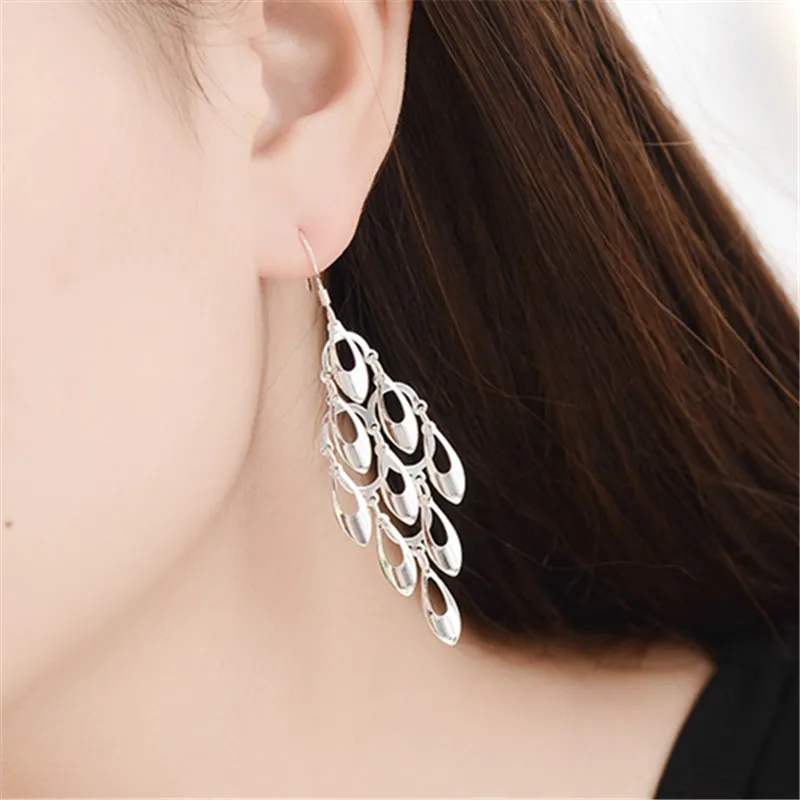 Fashion 925 Sterling Silver Tassel Peacock Drop Earrings For Women Jewelry Gift Pendientes brincos bijoux eh1164
Fashion 925 Sterling Silver Tassel Peacock Drop Earrings For Women Jewelry Gift Pendientes brincos bijoux eh1164
