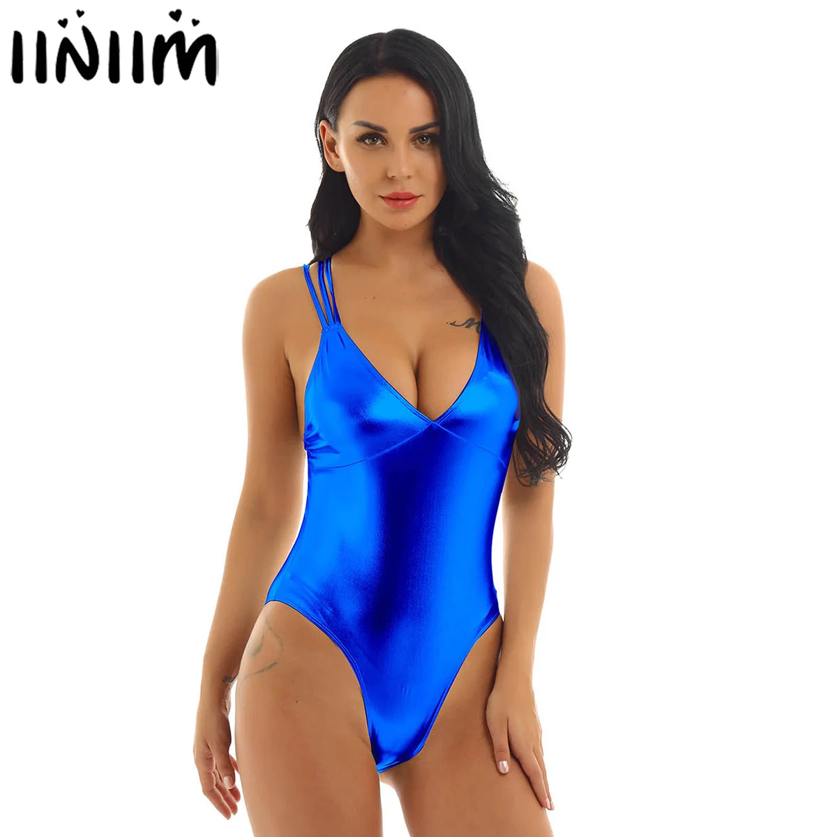 Womens Sexy Clubwear Bodycon Dancing Costumes Latex Bodysuit Bodystocking Shiny Metallic High Cut Strappy Leotard Dancewear
Womens Sexy Clubwear Bodycon Dancing Costumes Latex Bodysuit Bodystocking Shiny Metallic High Cut Strappy Leotard Dancewear