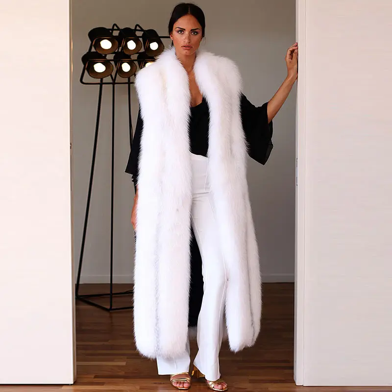 New Surper Long Women Warm Real Arctic Fox Fur Vest V-Neck Winter Fur Luxury Vest Outerwear Thick warm Natural Fox Fur Coats
New Surper Long Women Warm Real Arctic Fox Fur Vest V-Neck Winter Fur Luxury Vest Outerwear Thick warm Natural Fox Fur Coats