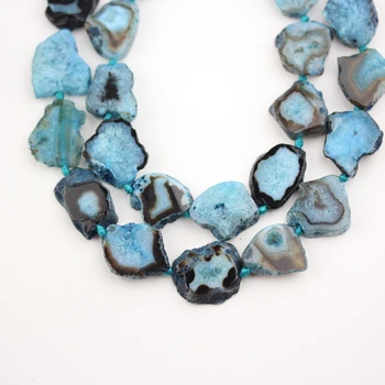 Blue Agates Stones Slabs Beads for Necklace Jewelry,Drilled Freeform Slice Loose Beads Supplies
Blue Agates Stones Slabs Beads for Necklace Jewelry,Drilled Freeform Slice Loose Beads Supplies