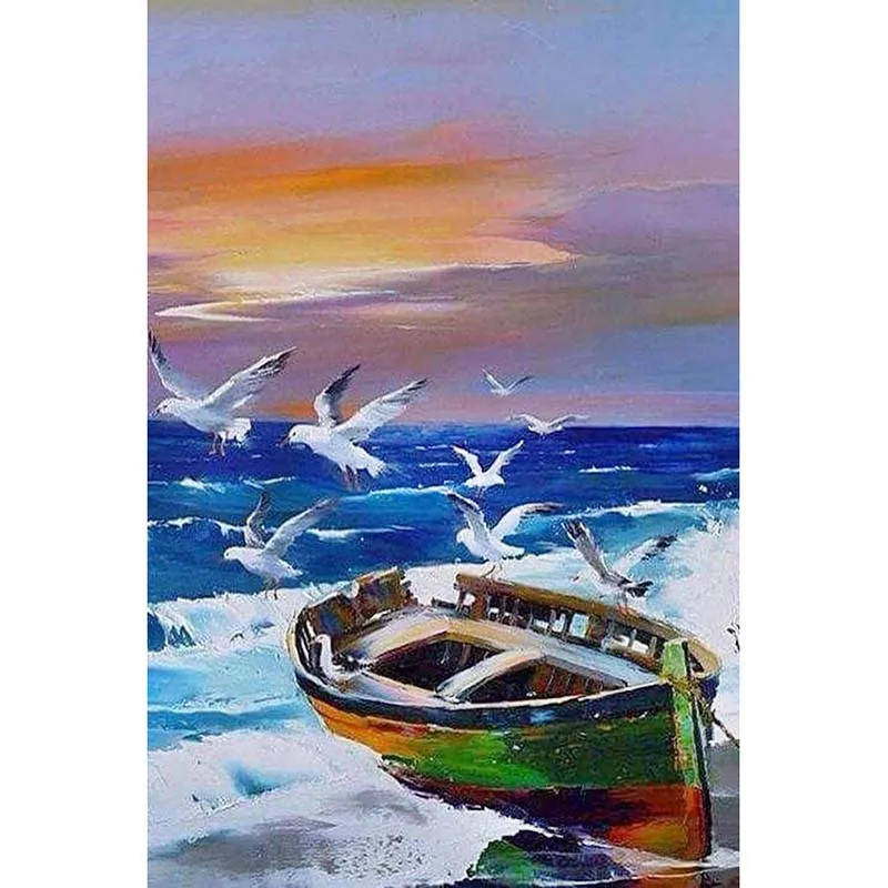New 5D Diamond Painting Seagull Fishing Boat Cross Stitch DIY Diamond Embroidery Landscape Full Round Rhinestones Home Decor
New 5D Diamond Painting Seagull Fishing Boat Cross Stitch DIY Diamond Embroidery Landscape Full Round Rhinestones Home Decor
