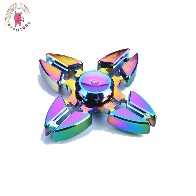 

Four Hand Spinner Fidgets Toys Colorful metal EDC Sensory Fidget Spinners For Autism And Anti Stress Kids /Adult toy