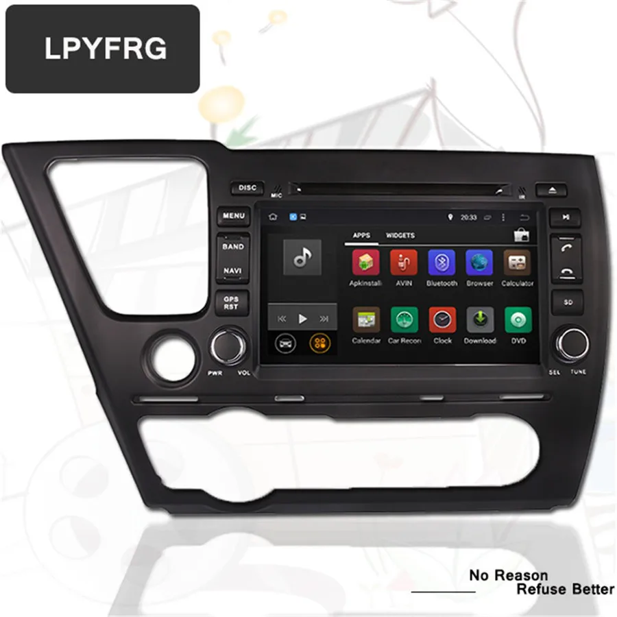 Автомобильный DVD плеер 8 дюймов 2 Гб ОЗУ ядер android 10 0 радио GPS для HONDA Civic Saloon 2013 2014 15