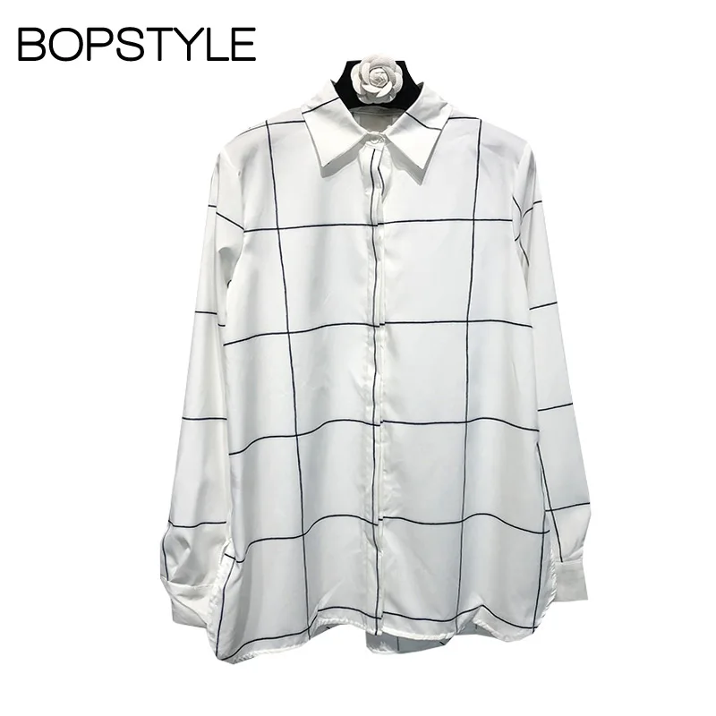 Fashion Female Lapel White Contrast Checked Buttoned Blouse Top - Fall 2018 Women/Ladies Casual Long Sleeves Plaid Blouse Shirt
Fashion Female Lapel White Contrast Checked Buttoned Blouse Top - Fall 2018 Women/Ladies Casual Long Sleeves Plaid Blouse Shirt