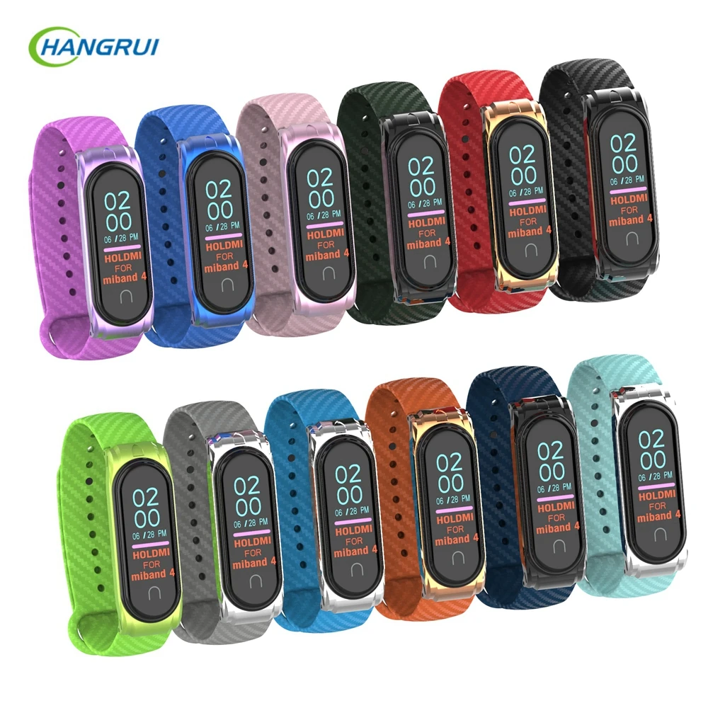 Hangrui Mi Band 4 Silicone Carbon Fiber For Xiaomi Mi band 4 Strap Metal Frame Case Bracelet Miband 3 wriststrap stainless steel
Hangrui Mi Band 4 Silicone Carbon Fiber For Xiaomi Mi band 4 Strap Metal Frame Case Bracelet Miband 3 wriststrap stainless steel