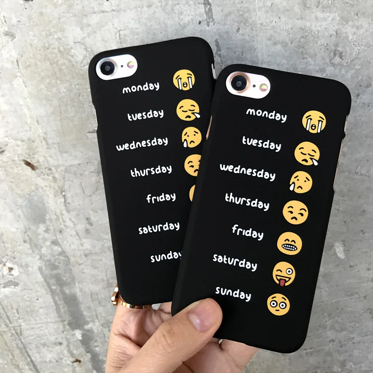 

Funny Every Day Mood Smile Emoji Case For iphone X Case Fashion Hard PC Cover Cartoon Phone Cases For iphone8 76 6S Plus Capa