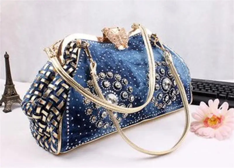 Details about   Fashion Womens Denim Handbag Shoulder Crossbody Bag Messenger Butterfly Drill