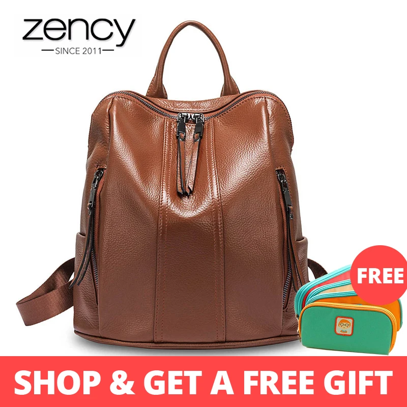 Zency 100% Genuine Leather Fashion Women Backpack Black Simple Travel Bags Girl's Schoolbag Notebook Preppy Style Lady Knapsack
Zency 100% Genuine Leather Fashion Women Backpack Black Simple Travel Bags Girl's Schoolbag Notebook Preppy Style Lady Knapsack