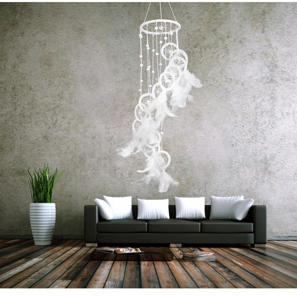 White Polycyclic Dream Catcher With Feathers Beads Wall Car Hanging Dreamcatcher Home Decor Korean Style Wind Chime Ornaments
White Polycyclic Dream Catcher With Feathers Beads Wall Car Hanging Dreamcatcher Home Decor Korean Style Wind Chime Ornaments