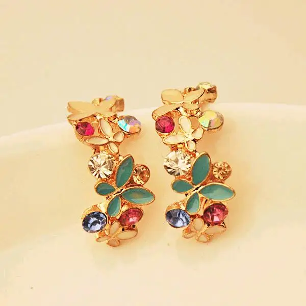 Colorful Branch Fancy Crystal Rhinestone Metallic Butterfly Flowers Stud Earrings for Women Ear Piercing Jewelry
Colorful Branch Fancy Crystal Rhinestone Metallic Butterfly Flowers Stud Earrings for Women Ear Piercing Jewelry