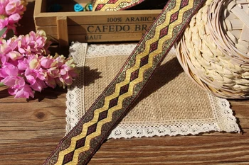 34mm wide 8yards Polyester folk style Geometric style gold thread Woven Jacquard Ribbon
34mm wide 8yards Polyester folk style Geometric style gold thread Woven Jacquard Ribbon
