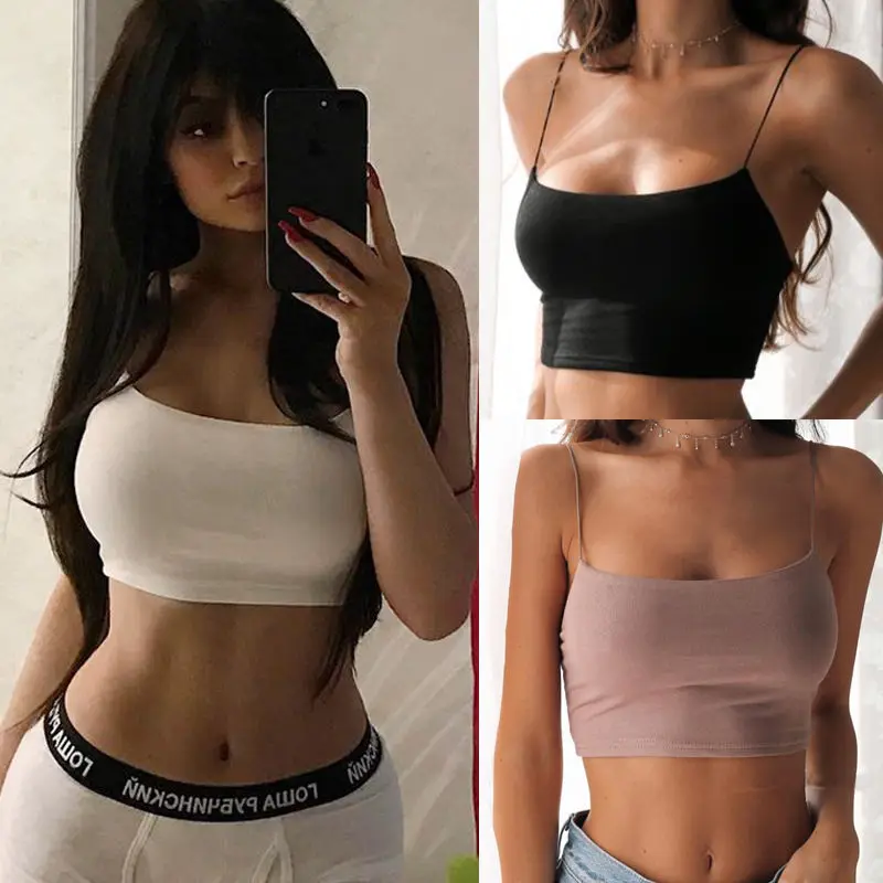 Sexy Women Solid Strappy Tank 2019 Vest Crop Top Summer Beach Party Sleeveless Slash Neck Tanks Woman Girls Bralette Tank Top
Sexy Women Solid Strappy Tank 2019 Vest Crop Top Summer Beach Party Sleeveless Slash Neck Tanks Woman Girls Bralette Tank Top