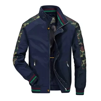 Spring Autumn Patchwork Baseball Bomber Jacket Men Casual Coat Stand Collar Camouflage Stripe Fashion Jacket Male Clothes
Spring Autumn Patchwork Baseball Bomber Jacket Men Casual Coat Stand Collar Camouflage Stripe Fashion Jacket Male Clothes