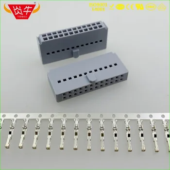 

DC6-24P FEMALE 2.54mm PITCH 24PIN LINE PRESSING TYPE IDC SOCKET CONNECTORS ISP JTAG HEADER FOR FLAT RIBBON CABLE SAMPLE YANNIU