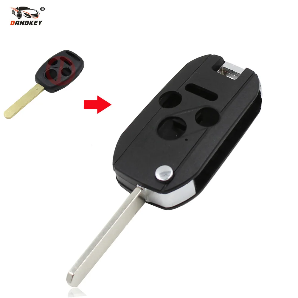 DANDKEY Filp Folding Car Flip Remote Key 4 buttons FOB Case Shell Covers for Honda CR-V Pilot | Автомобили и мотоциклы
